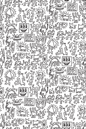 Three Eyed Face Wallpaper, YP x Keith Haring