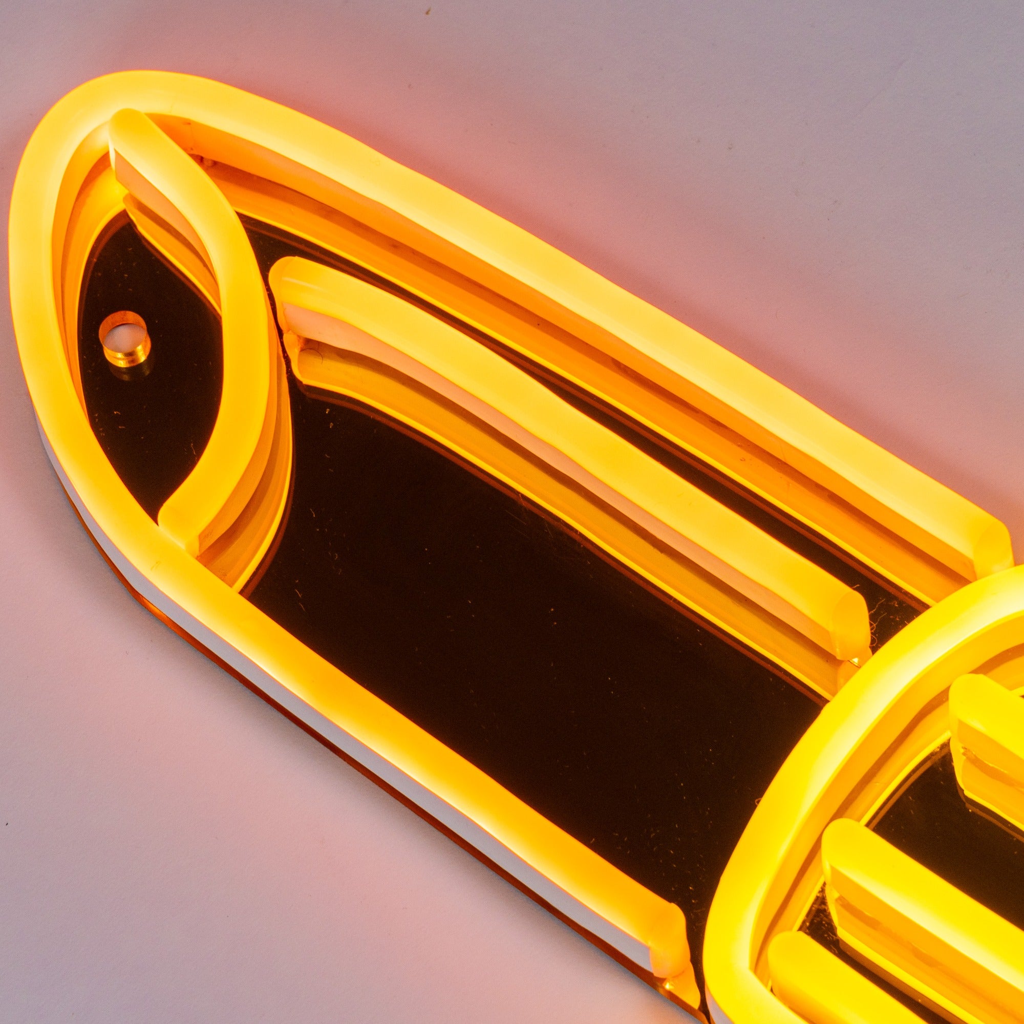 Golden Lipstick by Tom Wesselmann, LED neon sign