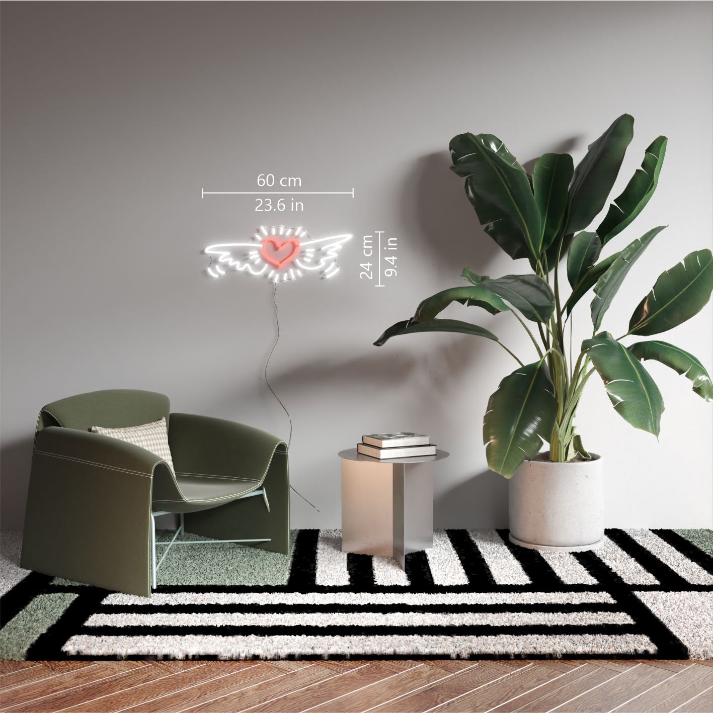 Wing Heart, YP x Keith Haring, LED neon sign