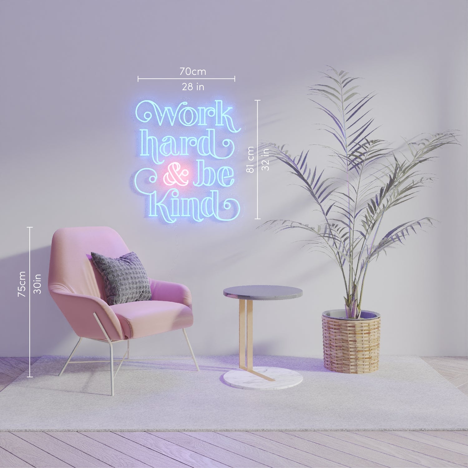 Work hard and be kind by Caren Kreger - LED Neon Sign