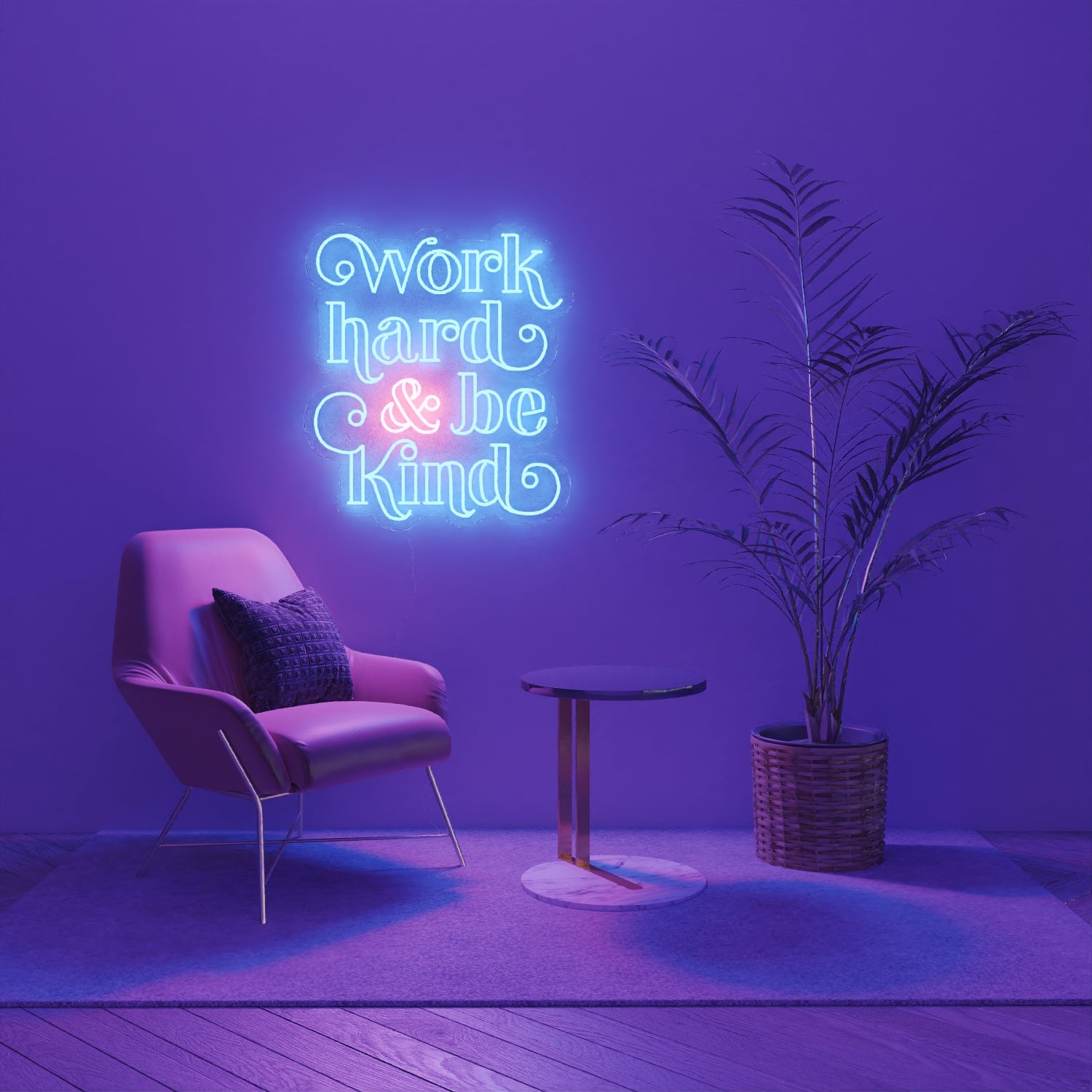 Work hard and be kind by Caren Kreger - LED Neon Sign