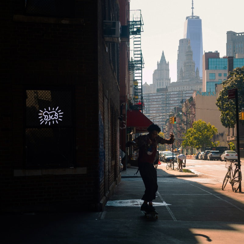 Radiant Baby, YP x Keith Haring, LED neon sign