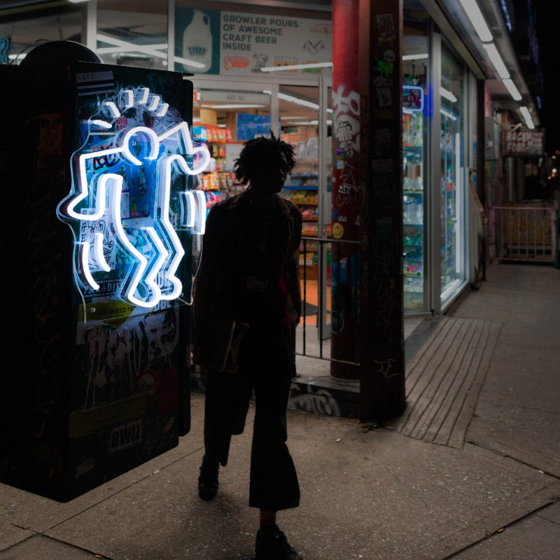 Dancing Man, YP x Keith Haring, LED neon sign
