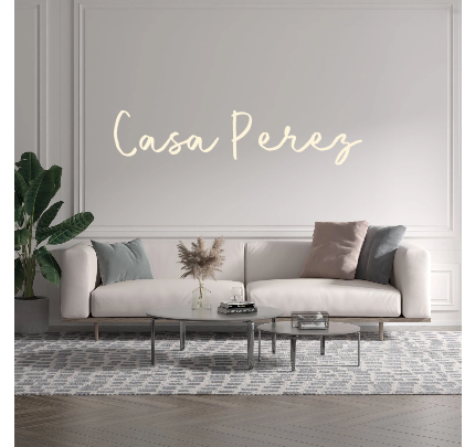 Custom text: Casa Perez