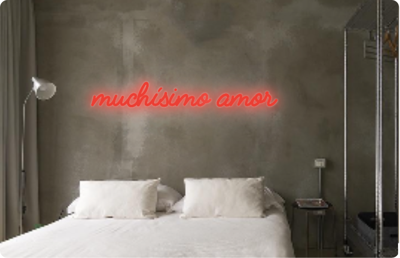 Custom text: muchísimo amor