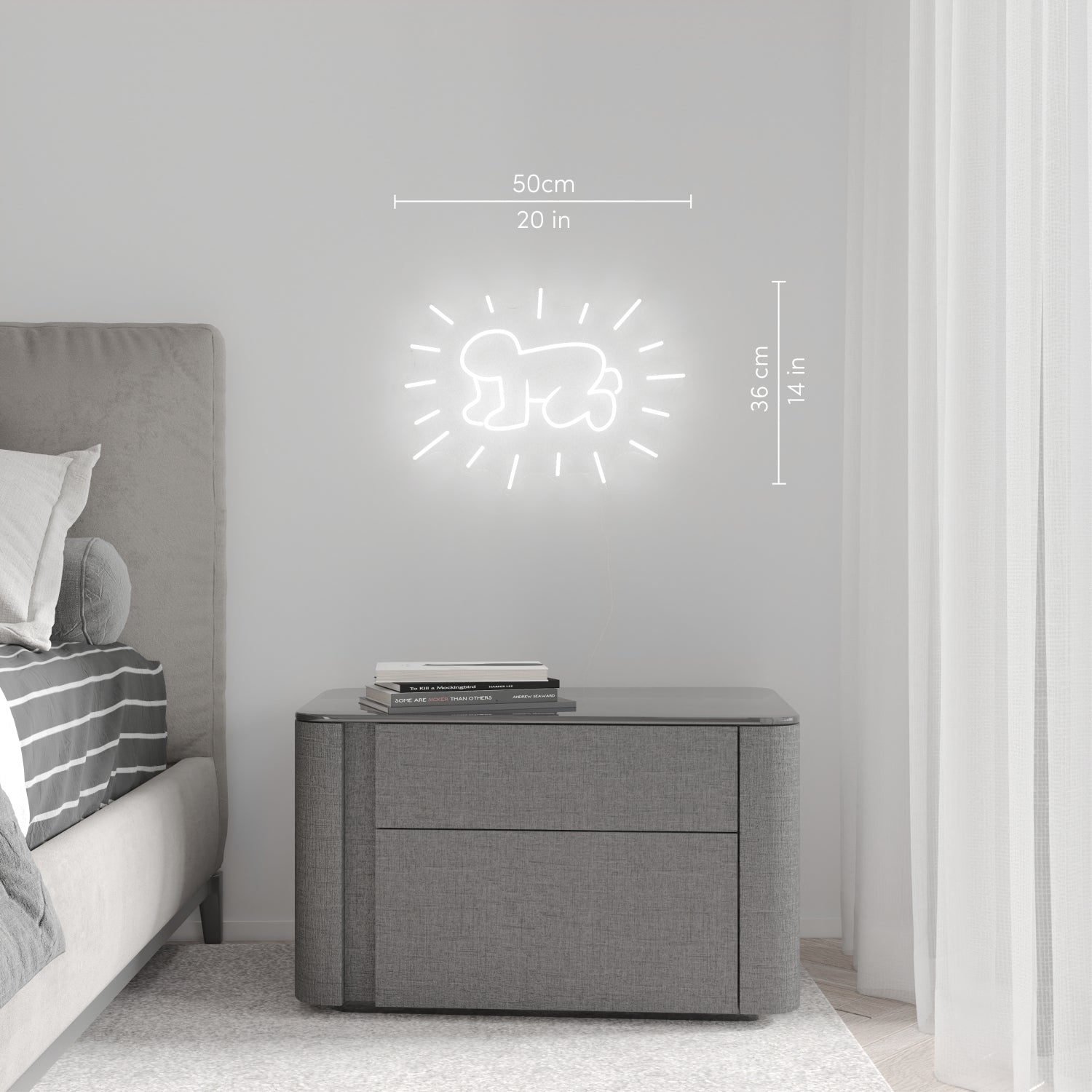 Radiant Baby, YP x Keith Haring, LED neon sign