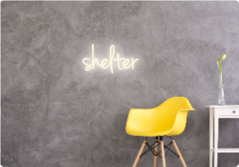 Custom text: shelter