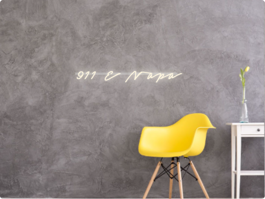 Custom text: 911 E Napa