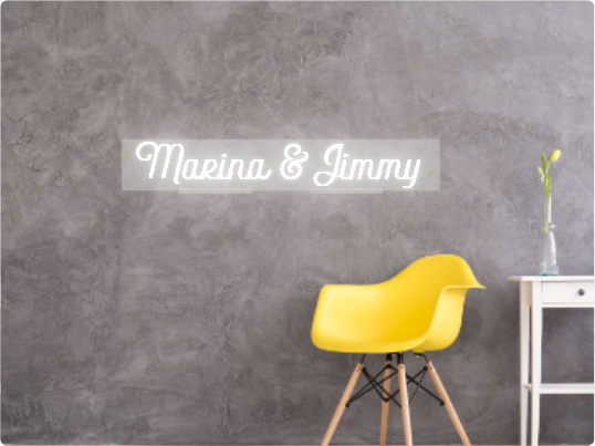 Custom text: Marina & Jimmy