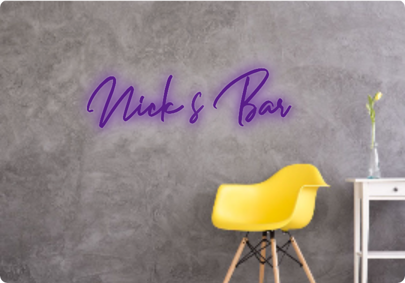 Custom text: Nick‘s Bar