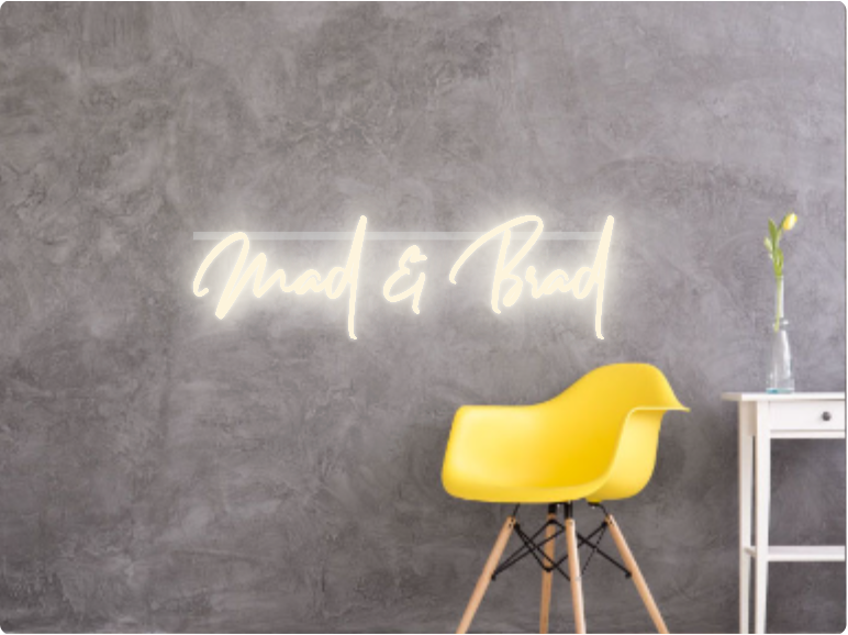 Custom text: Mad & Brad