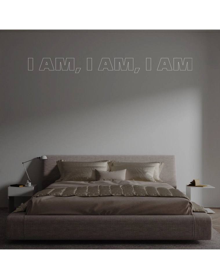 Custom text: I am, I am, I am