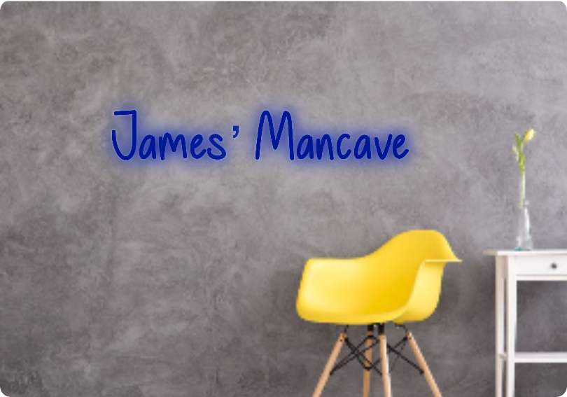 Custom text: James’ Mancave