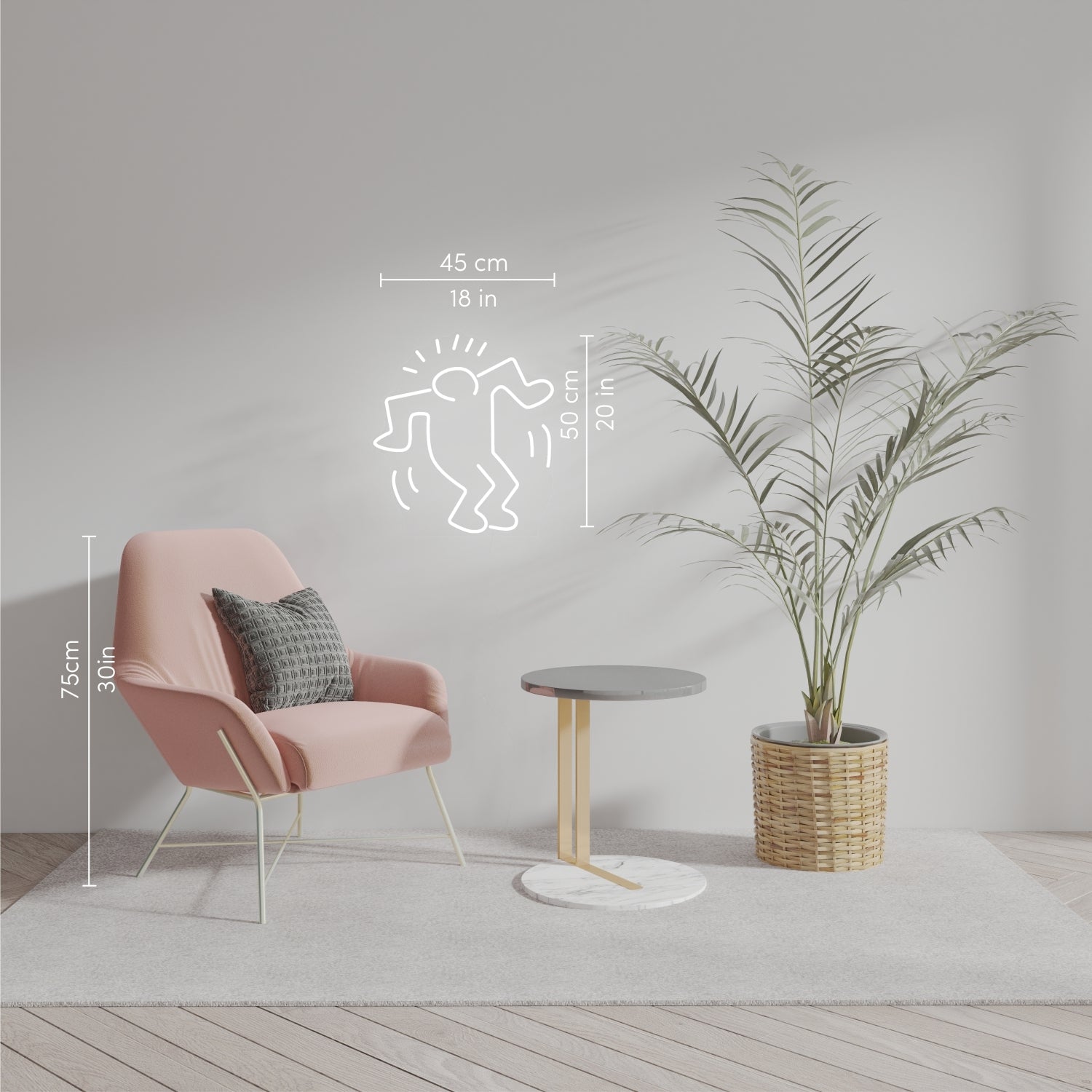 Dancing Man, YP x Keith Haring, LED neon sign