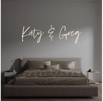 Custom text: Katy & Greg