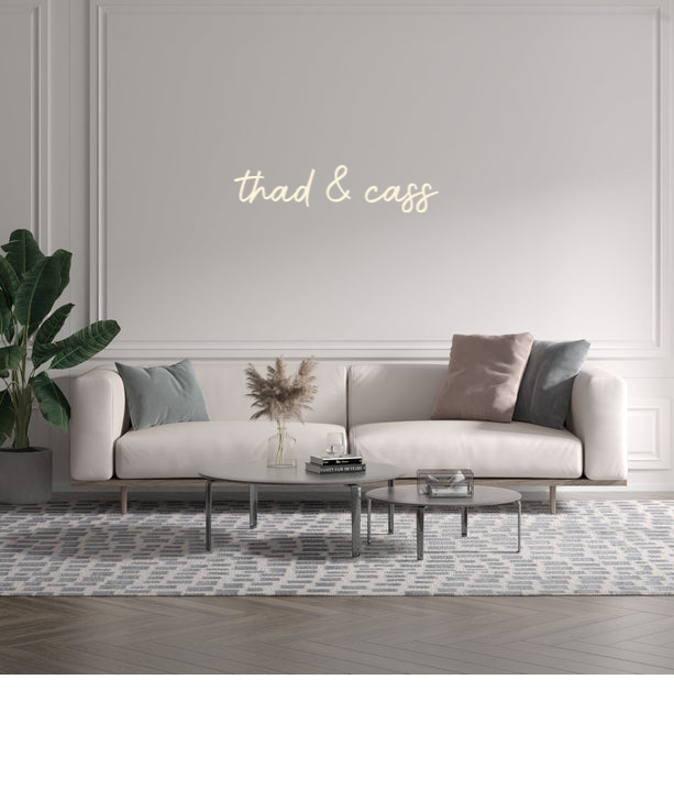 Custom text: thad & cass