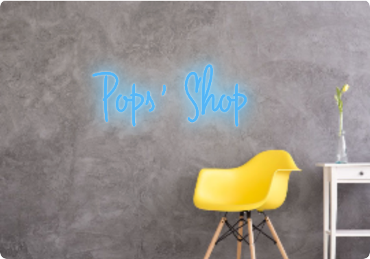 Custom text: Pops’ Shop
