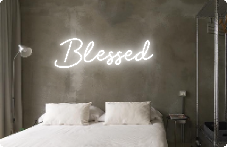 Custom text: Blessed