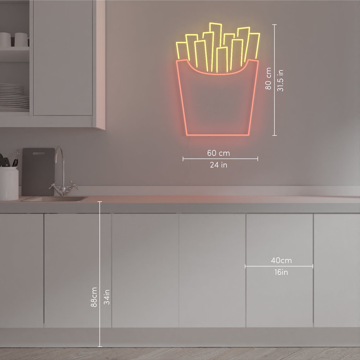 フライドポテト - LEDネオンサイン