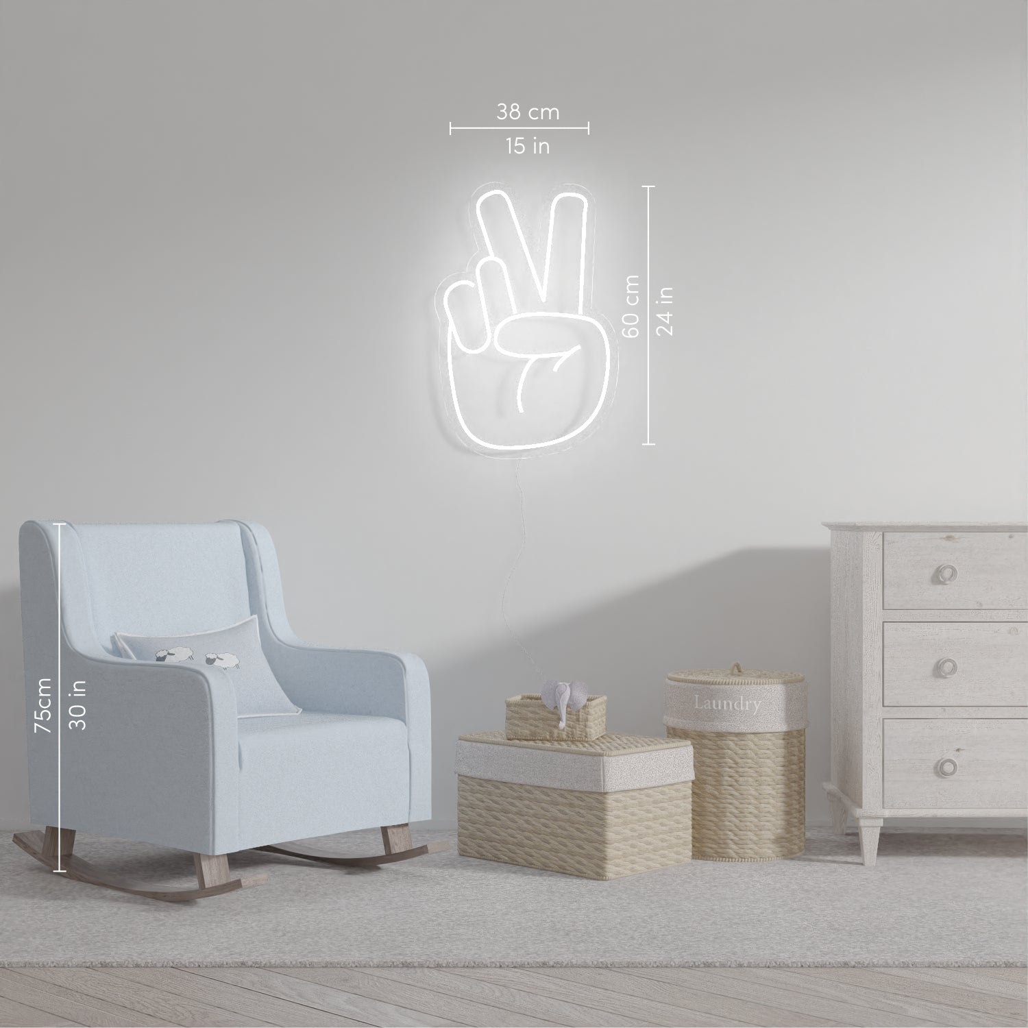 Peace Hand - LED neon sign